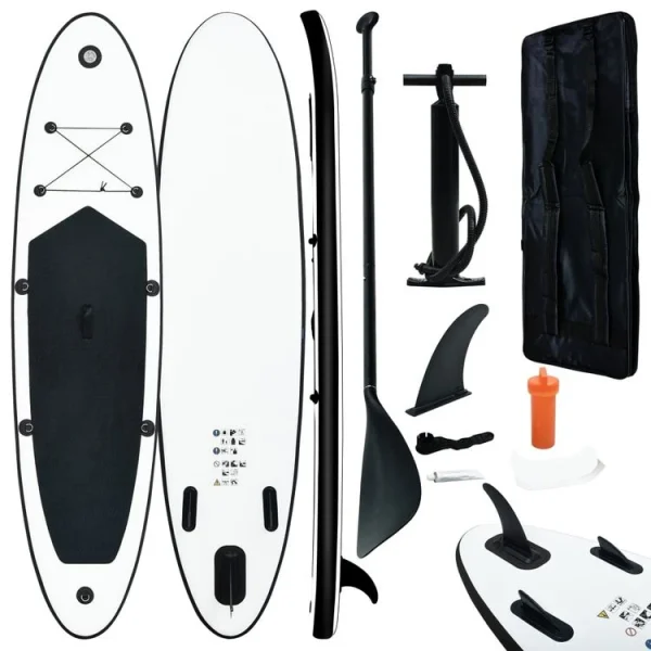 VIDAXL Ensemble De Planches SUP Gonflables Noir Et Blanc Authentic Original licence 1