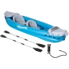 belle OUTSUNNY Canoé Kayak Gonflable 2 Personnes – Gonfleur, Kit Réparation, 2 Rames Inclus – PVC Gris Bleu 13