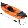 OUTSUNNY Canoé Kayak Gonflable 1 Personne – Gonfleur Et Rame En Aluminium Inclus – PVC Orange Noir le grand escompte 11