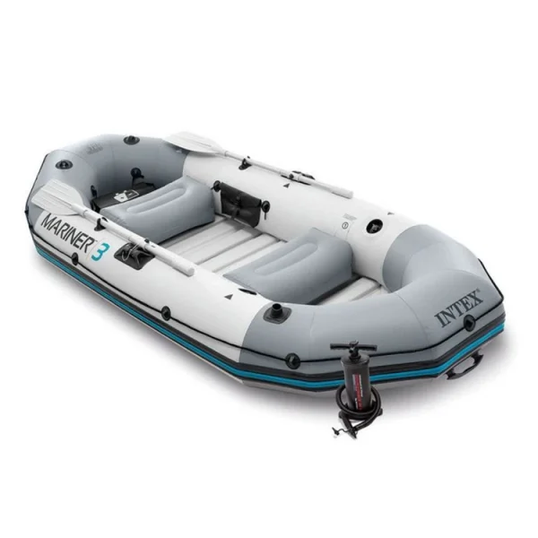 Retour Facile et Gratuit INTEX Kit Bateau Gonflable 3 Places Challenger 3 Avec Rames Et Gonfleur – Intex 1