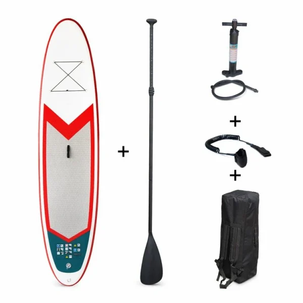 vente luxe pas cher Alice’s Garden Stand Up Paddle Gonflable – Pablo 10’10 – 15cm D’épaisseur – Pack Stand Up Paddle Gonflable (SUP) Avec Pompe Haute Pression Double Action. Pagaie. Leash Et Sac 1