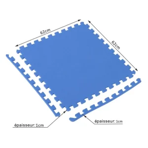 Boutique HOMCOM Tapis En Mousse De Protection Sol Tapis De Fitness 62 Cm X 62 Cm X 1 Cm Avec Bordures Tapis Puzzle 25 Pièces 9,3 M² De Surface Bleu 9